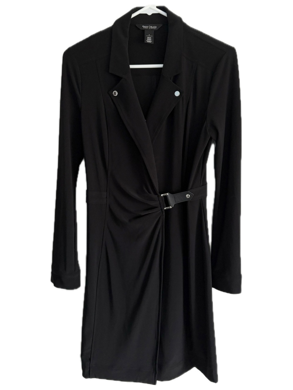 White House Black Market Black Long Sleeve Wrap Dress